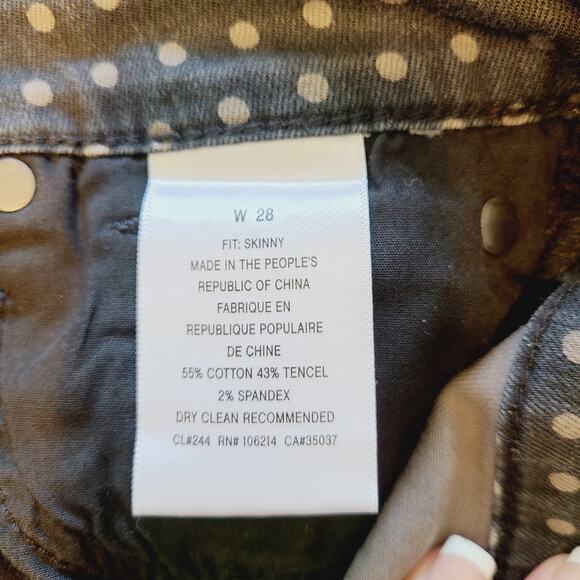 ELSE Women's Black/Tan Polka Dot Skinny Ankle Stretch Pants Size 28 - Picture 9 of 9